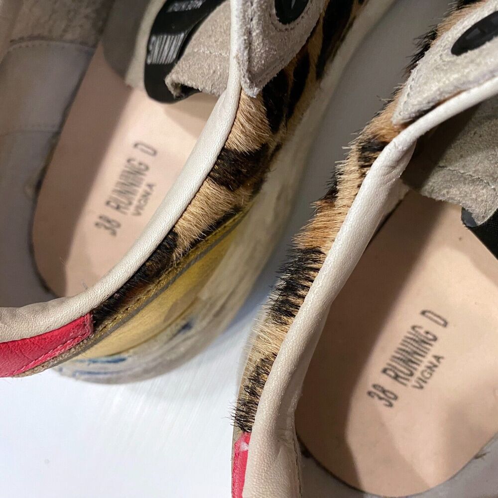 Authentic Golden Goose Leopard Calf Running Sneakers EU Size 38 US Size 7 / 7.5 - Picture 15 of 16